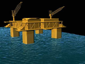 oil platform rogue wave model computer