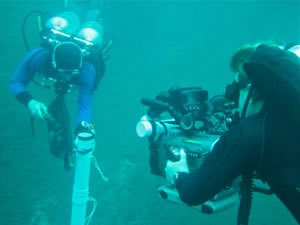 Divers Obtain Core Sample maya