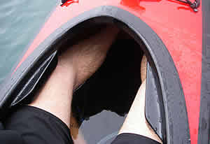leaking kayak great white shark bite