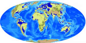 ocean basins sea levels 80 million years ago