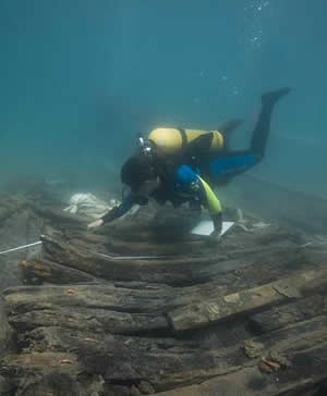 cannonball hull of a warship