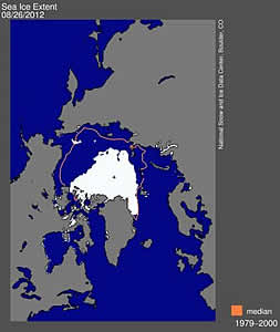 arctic ice extent record low 2012
