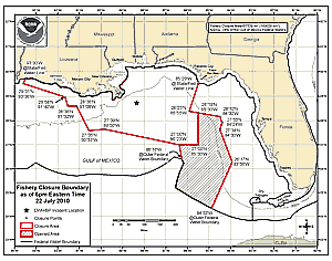 noaa gulf fishing closed map