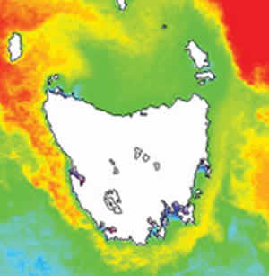 tasmania ocean temperature